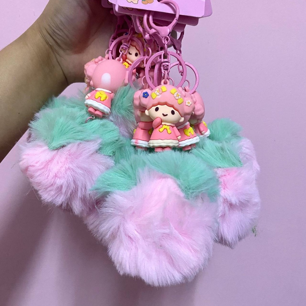 Character & Pom Keychain - Multicolor