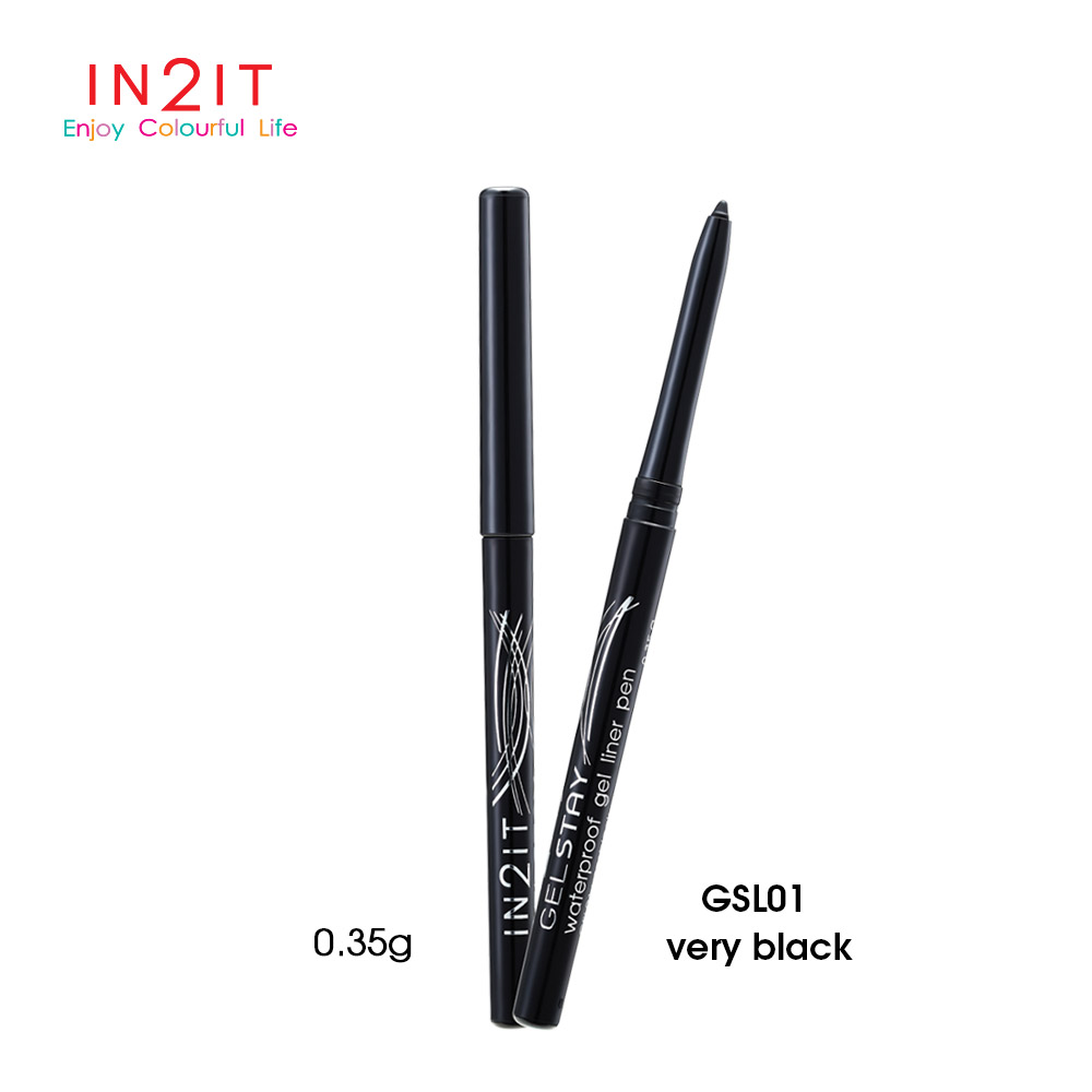 IN2IT Gel Stay Waterproof Gel Liner Pens GSL01 Very Black