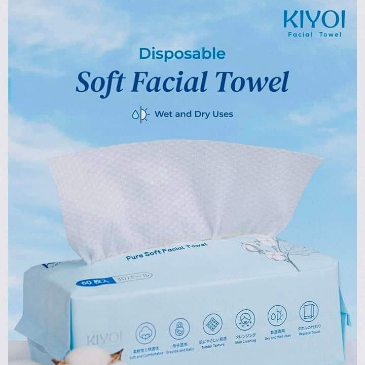 KIYOI Pure Soft Facial Towel 60 Sheets