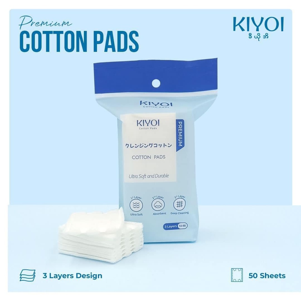 Kiyoi 3 Layers Cotton Pads 50 Counts