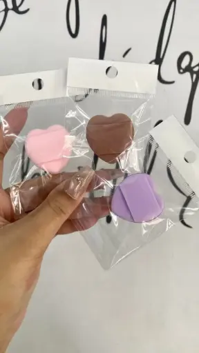 Finger Puff Heart Shape - Purple
