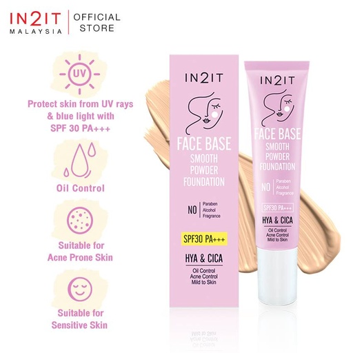 IN2IT Face Base Smooth Powder Foundation SPF30 PA+++ Warm