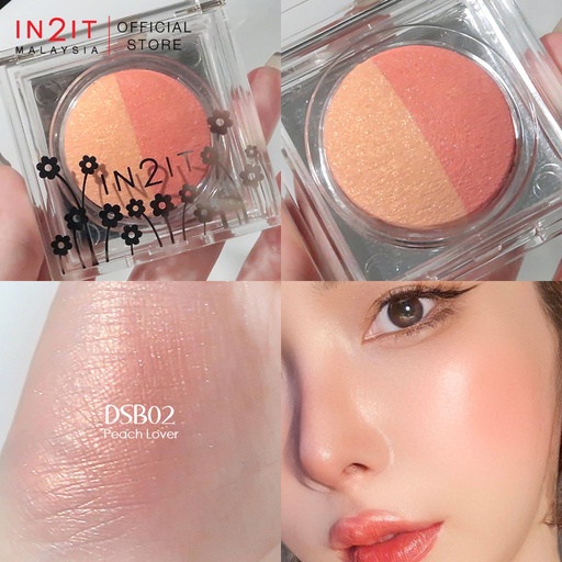 IN2IT Duo Sheer Shimmer Blush 02 Peach Lover (DC)