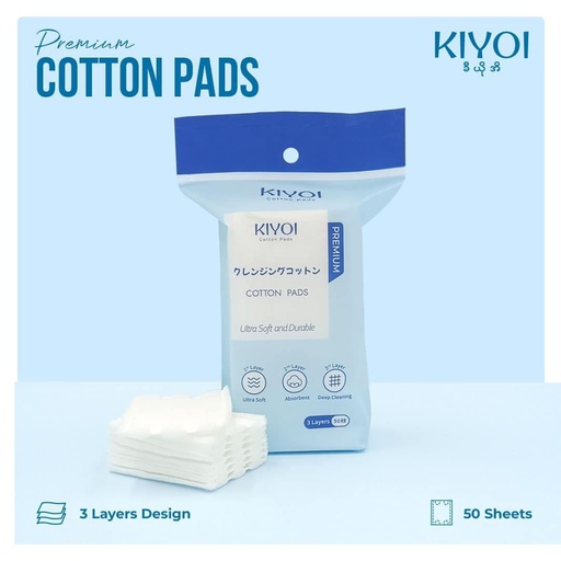 [CP50-01] Kiyoi 3 Layers Cotton Pads 50 Counts