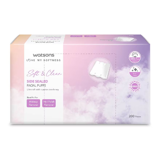 Watsons Side Sealed Facial Puffs 100 pcs